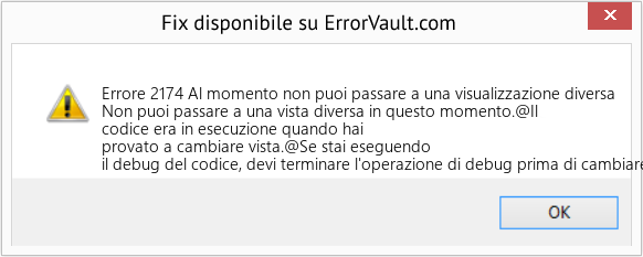 Fix Al momento non puoi passare a una visualizzazione diversa (Error Codee 2174)