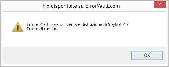 Fix Errore di ricerca e distruzione di SpyBot 217 (Error Codee 217)