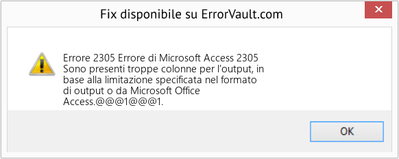 Fix Errore di Microsoft Access 2305 (Error Codee 2305)