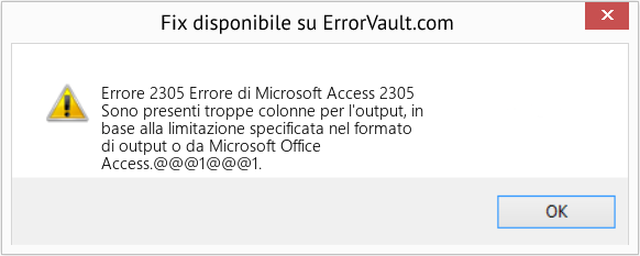 Download Error <?php echo $number; ?> (Errore di Microsoft Access 2305) Repair Tool Fix Errore di Microsoft Access 2305 (Error Codee 2305)