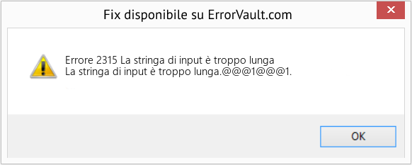Download Error <?php echo $number; ?> (La stringa di input è troppo lunga) Repair Tool Fix La stringa di input è troppo lunga (Error Codee 2315)