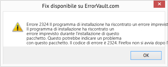 Fix Il programma di installazione ha riscontrato un errore imprevisto durante l'installazione di questo pacchetto (Error Codee 2324)