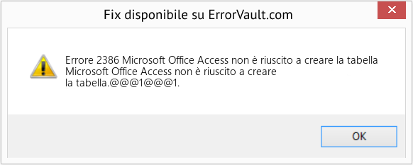 Fix Microsoft Office Access non è riuscito a creare la tabella (Error Codee 2386)