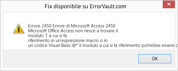 Fix Errore di Microsoft Access 2450 (Error Codee 2450)