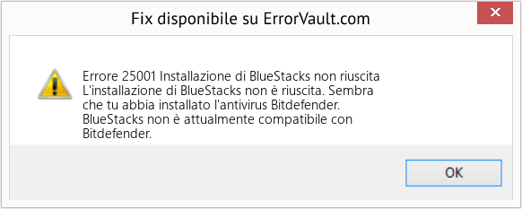 Fix Installazione di BlueStacks non riuscita (Error Codee 25001)