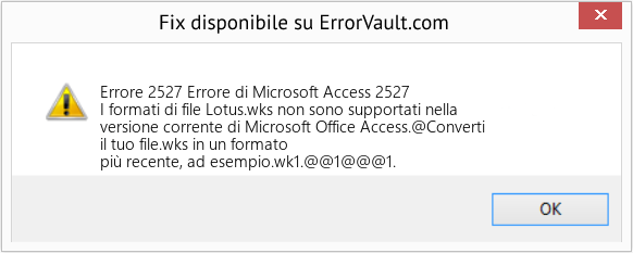 Download Error <?php echo $number; ?> (Errore di Microsoft Access 2527) Repair Tool Fix Errore di Microsoft Access 2527 (Error Codee 2527)