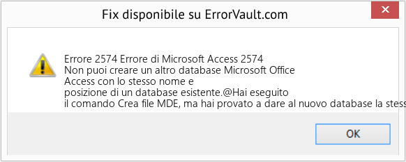 Download Error <?php echo $number; ?> (Errore di Microsoft Access 2574) Repair Tool Fix Errore di Microsoft Access 2574 (Error Codee 2574)