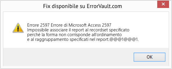Fix Errore di Microsoft Access 2597 (Error Codee 2597)
