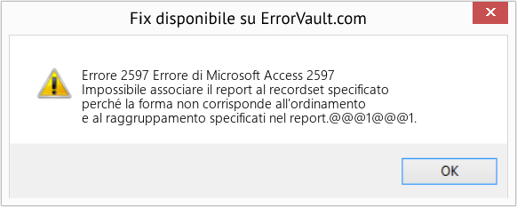 Download Error <?php echo $number; ?> (Errore di Microsoft Access 2597) Repair Tool Fix Errore di Microsoft Access 2597 (Error Codee 2597)