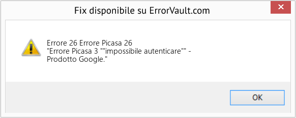 Fix Errore Picasa 26 (Error Codee 26)