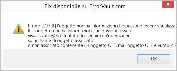 Fix Il | l'oggetto non ha informazioni che possono essere visualizzate (Error Codee 2717)