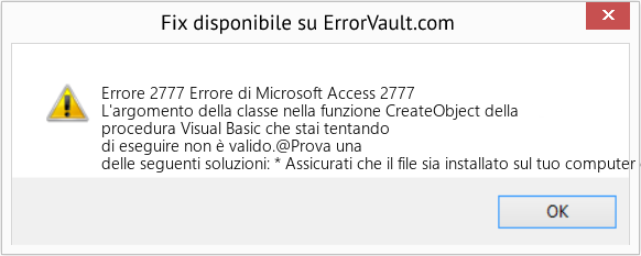 Download Error <?php echo $number; ?> (Errore di Microsoft Access 2777) Repair Tool Fix Errore di Microsoft Access 2777 (Error Codee 2777)