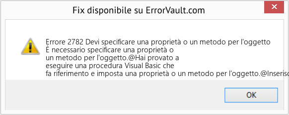 Fix Devi specificare una proprietà o un metodo per l'oggetto (Error Codee 2782)