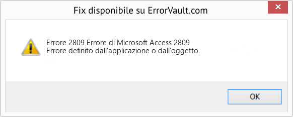 Fix Errore di Microsoft Access 2809 (Error Codee 2809)
