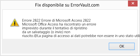 Fix Errore di Microsoft Access 2822 (Error Codee 2822)