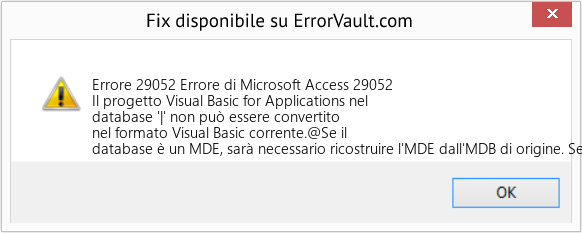 Fix Errore di Microsoft Access 29052 (Error Codee 29052)