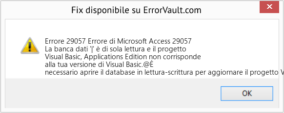 Fix Errore di Microsoft Access 29057 (Error Codee 29057)