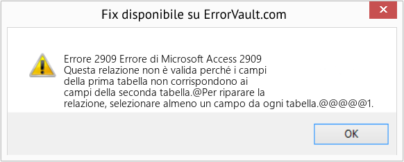 Fix Errore di Microsoft Access 2909 (Error Codee 2909)