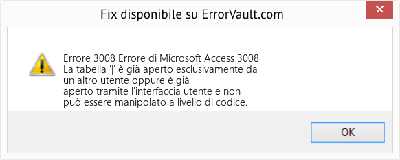 Fix Errore di Microsoft Access 3008 (Error Codee 3008)