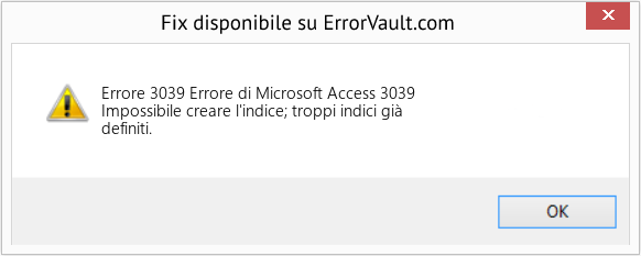 Fix Errore di Microsoft Access 3039 (Error Codee 3039)