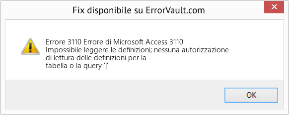 Fix Errore di Microsoft Access 3110 (Error Codee 3110)