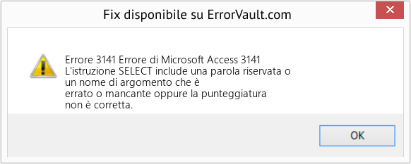 Fix Errore di Microsoft Access 3141 (Error Codee 3141)