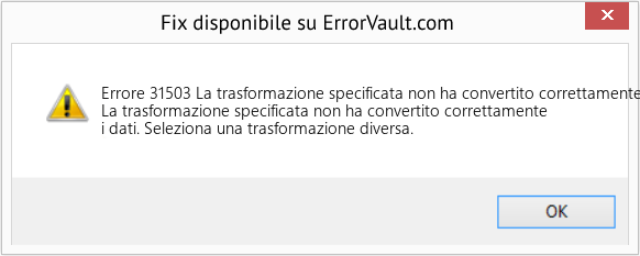 Download Error <?php echo $number; ?> (La trasformazione specificata non ha convertito correttamente i dati) Repair Tool Fix La trasformazione specificata non ha convertito correttamente i dati (Error Codee 31503)