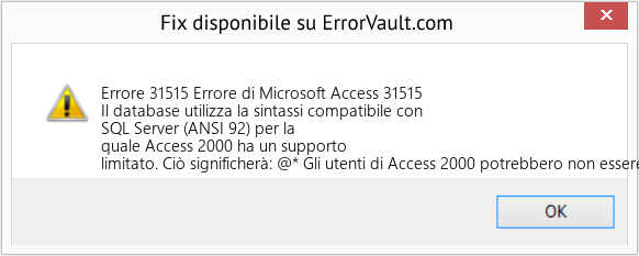 Fix Errore di Microsoft Access 31515 (Error Codee 31515)