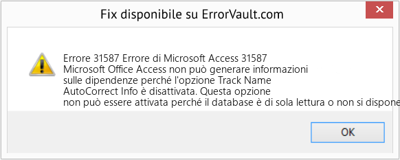 Download Error <?php echo $number; ?> (Errore di Microsoft Access 31587) Repair Tool Fix Errore di Microsoft Access 31587 (Error Codee 31587)
