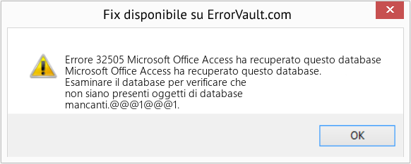 Fix Microsoft Office Access ha recuperato questo database (Error Codee 32505)