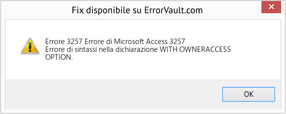 Fix Errore di Microsoft Access 3257 (Error Codee 3257)