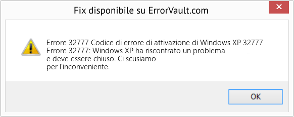 Fix Codice di errore di attivazione di Windows XP 32777 (Error Codee 32777)