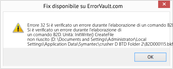 Fix Si è verificato un errore durante l'elaborazione di un comando B2D (Error Codee 32)