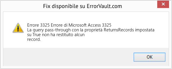 Fix Errore di Microsoft Access 3325 (Error Codee 3325)