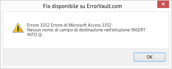 Fix Errore di Microsoft Access 3352 (Error Codee 3352)