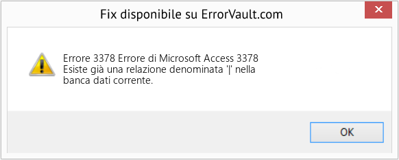 Fix Errore di Microsoft Access 3378 (Error Codee 3378)