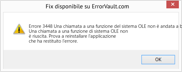 Fix Una chiamata a una funzione del sistema OLE non è andata a buon fine (Error Codee 3448)