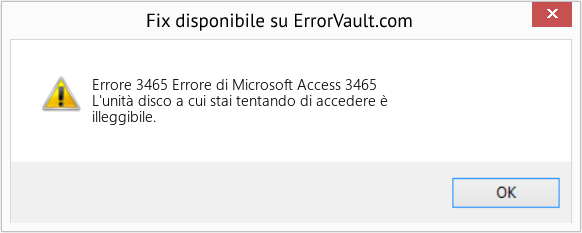 Fix Errore di Microsoft Access 3465 (Error Codee 3465)
