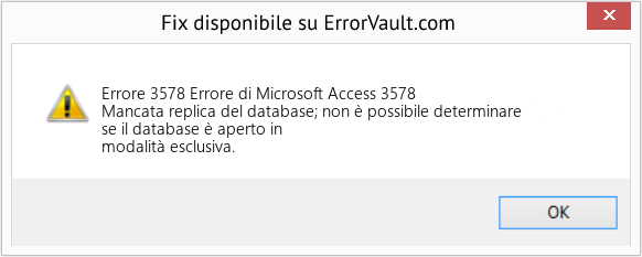 Fix Errore di Microsoft Access 3578 (Error Codee 3578)