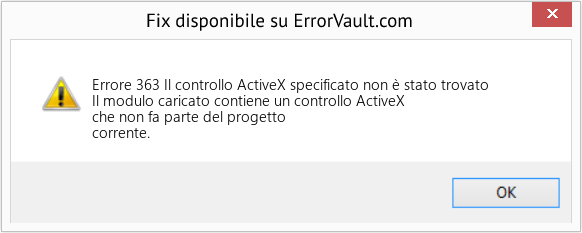 Fix Il controllo ActiveX specificato non è stato trovato (Error Codee 363)