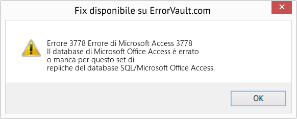 Fix Errore di Microsoft Access 3778 (Error Codee 3778)