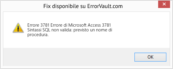 Fix Errore di Microsoft Access 3781 (Error Codee 3781)