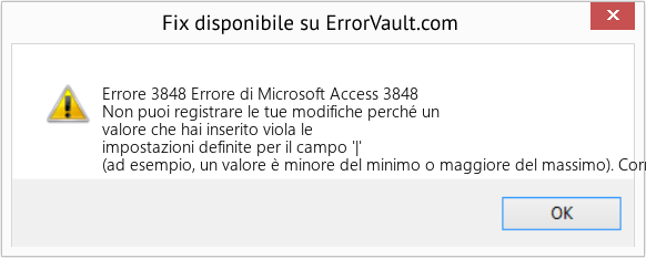 Fix Errore di Microsoft Access 3848 (Error Codee 3848)
