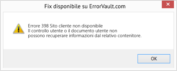 Fix Sito cliente non disponibile (Error Codee 398)