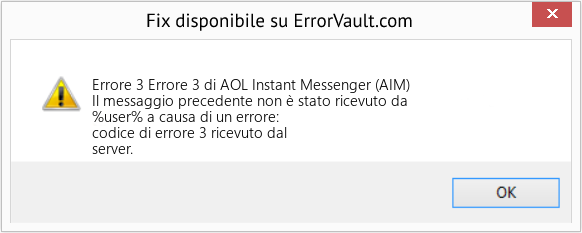 Download Error <?php echo $number; ?> (Errore 3 di AOL Instant Messenger (AIM)) Repair Tool Fix Errore 3 di AOL Instant Messenger (AIM) (Error Codee 3)