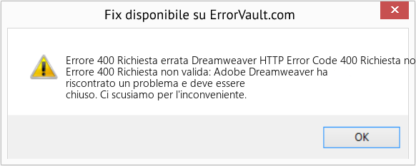 Fix Dreamweaver HTTP Error Code 400 Richiesta non valida (Error Codee 400 Richiesta errata)