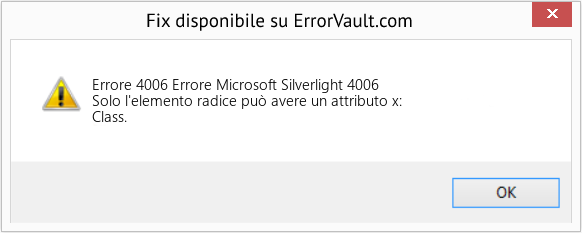 Fix Errore Microsoft Silverlight 4006 (Error Codee 4006)