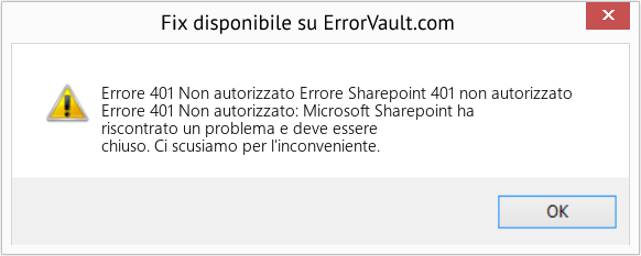 Download Error <?php echo $number; ?> (Errore Sharepoint 401 non autorizzato) Repair Tool Fix Errore Sharepoint 401 non autorizzato (Error Codee 401 Non autorizzato)