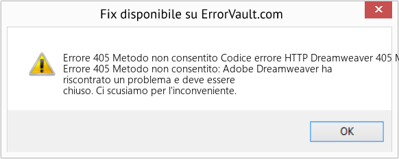 Fix Codice errore HTTP Dreamweaver 405 Metodo non consentito (Error Codee 405 Metodo non consentito)