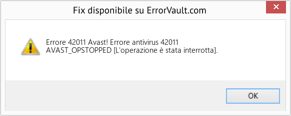Fix Avast! Errore antivirus 42011 (Error Codee 42011)